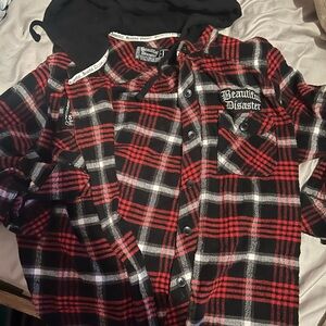 Beautiful Disaster Red and Black Plaid Shirt